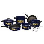 BATERIA MADRID AZUL COBALTO TAPA DE VIDRIO 9 PZ.