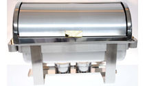 CHAFER REDONDO DE LUJO INOX.